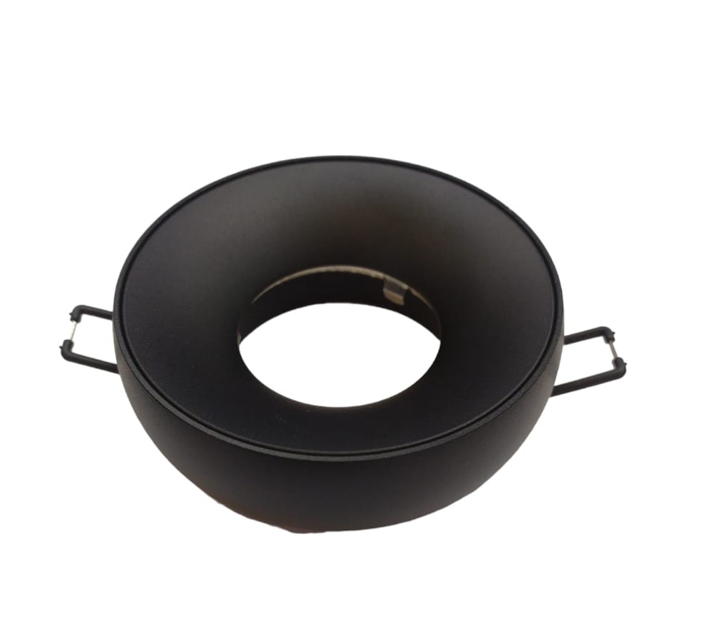 LAMPARA SPOT EMPOTRABLE REDONDO 4" P/GU10 SEMI SUP. MOD. DONA COLOR NEGRO REF.LUM-882 MARCA LUMIND