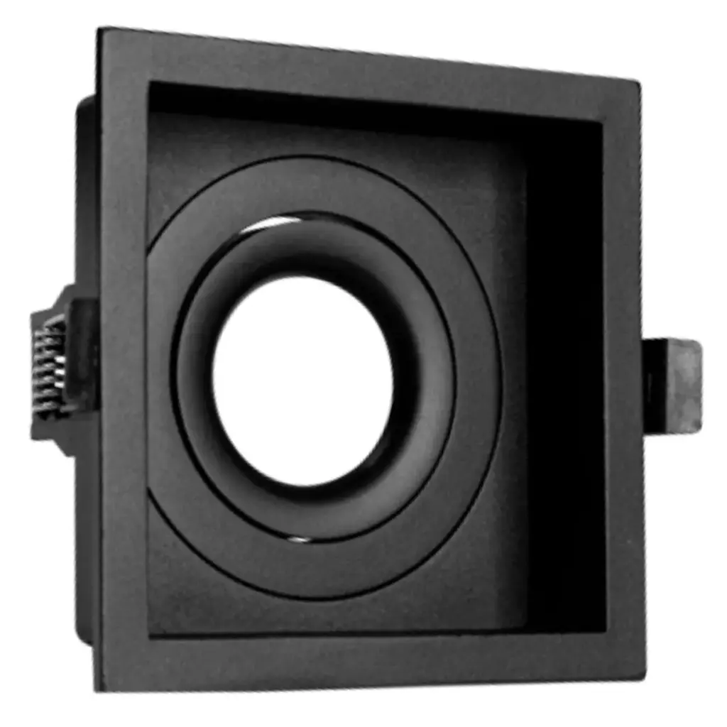 LAMPARA SPOT MARCO CUADRADO P/DICROICO GU10 COLOR NEGRO REF.LUM-886 MARCA LUMIND