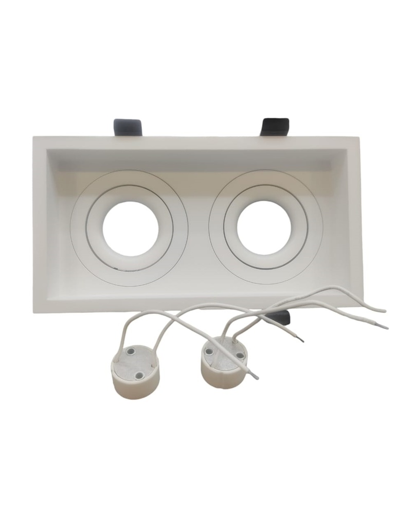 LAMPARA SPOT DOBLE CUADRADO P/DICROICO GU10 HONEY COMB BLANCO C/SOC REF.LUM-919-W MARCA LUMIND
