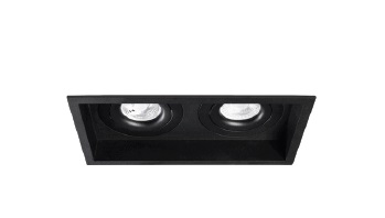 LAMPARA SPOT DOBLE CUADRADO P/DICROICO GU10 HONEY COMB NEGRO REF.LUM-919 MARCA LUMIND