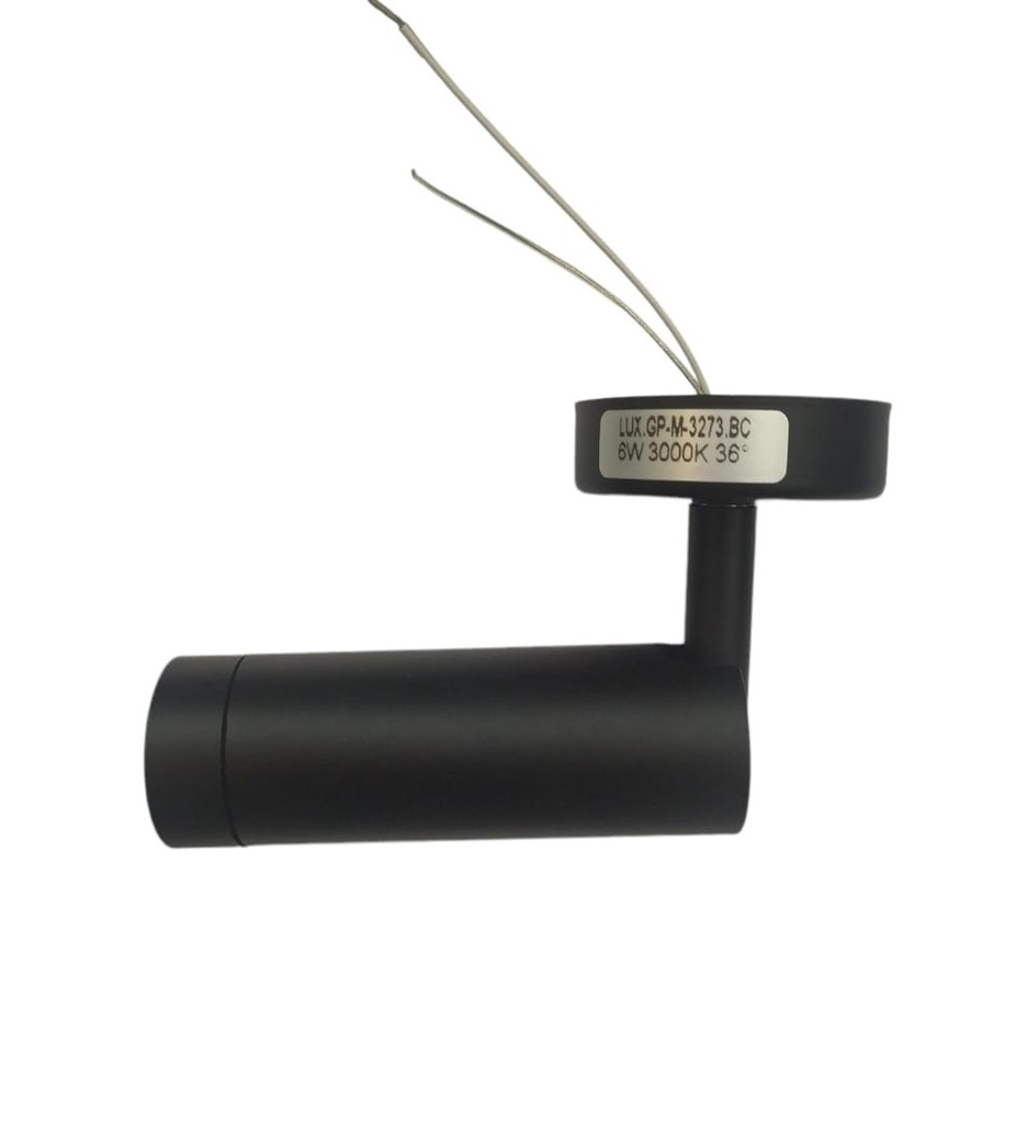 LAMPARA LED INTEGRADA TIPO BALA 6 W 3000 K 36° 110V PARA TECHO NEGRO REF.GP-M-3273-BC MARCA LUXOLAR