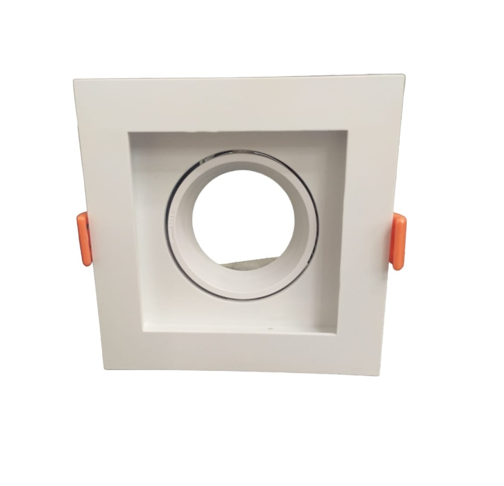 LAMPARA SPOT MARCO CUADRADO EMPOTRABLE C/ SOCATE GU10 COLOR BLANCO REF. HECP-102B MARCA LUXOLAR