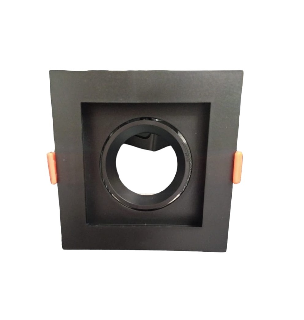 LAMPARA SPOT MARCO CUADRADO EMPOTRABLE C/ SOCATE GU10 COLOR NEGRO REF. HECP-102N MARCA LUXOLAR