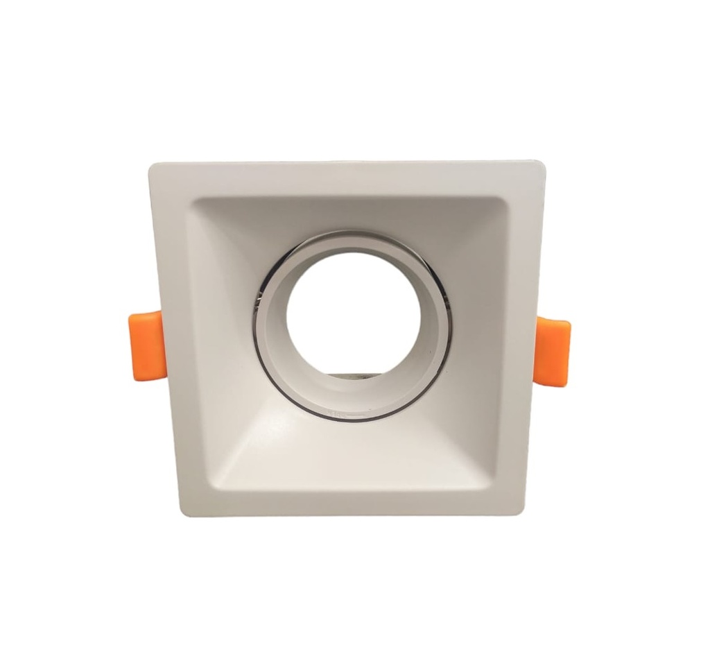 LAMPARA SPOT MARCO CUADRADO EMPOTRABLE C/ SOCATE GU10 COLOR BLANCO REF. HECP-94B MARCA LUXOLAR