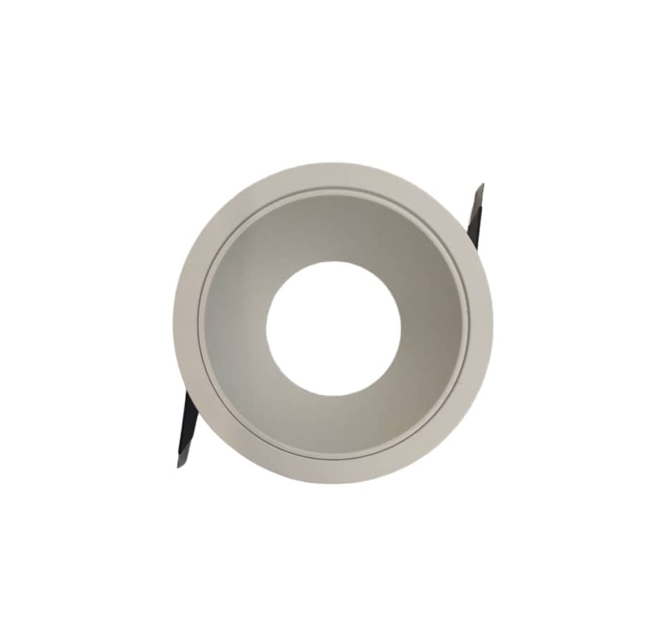 LAMPARA SPOT ARO RECEDIDO 85 MM P/EMP RED. P/GU10 SIN BOMB. C/BLANCO REF.GP-H-085F-B MARCA LUXOLAR
