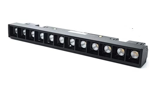 LAMPARA LED LINEAL MULTI SPOT 2W X 12 4000K 100-230V P/RIEL TRACK LIGHT CARRIL REF. MF12B-BP LUXOLAR