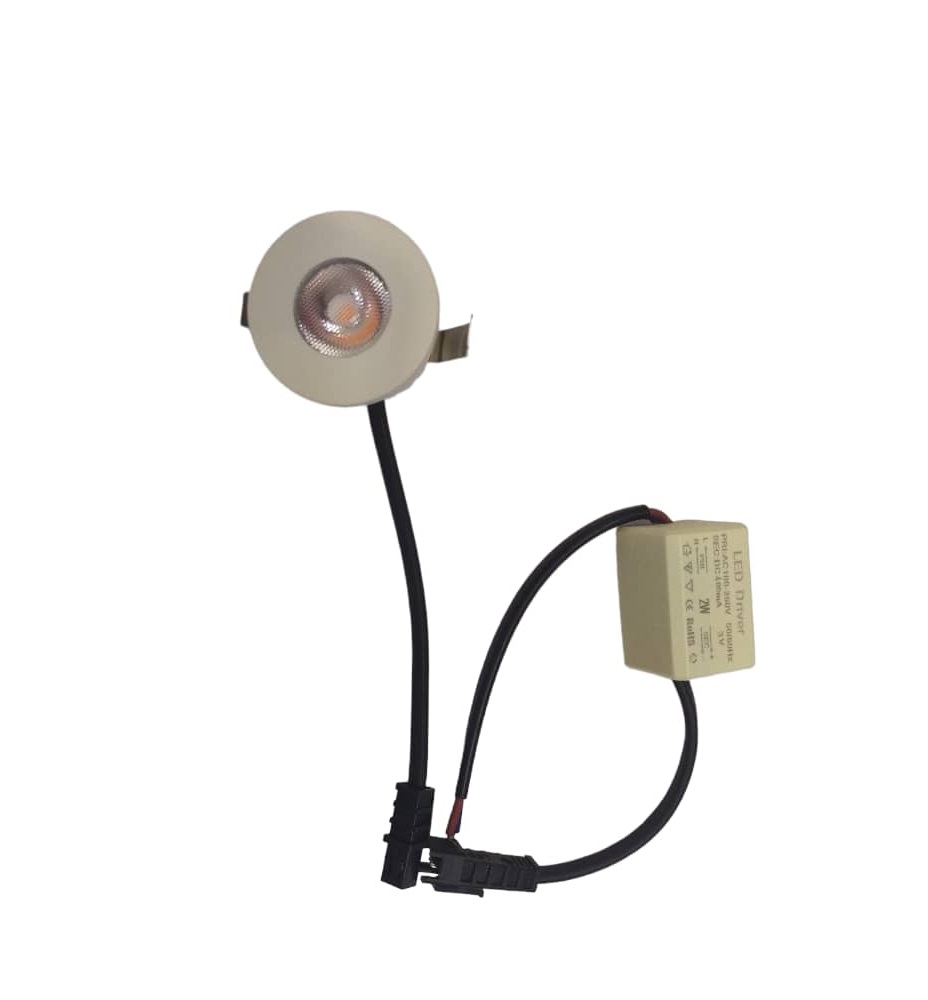 LAMPARA LED MINI SPOT LIGHT 2 W 3000 K BC 24° 3.5 CM C/ BLANCO REF. LUX.GP-S-SM02-BC-B MARCA LUXOLAR