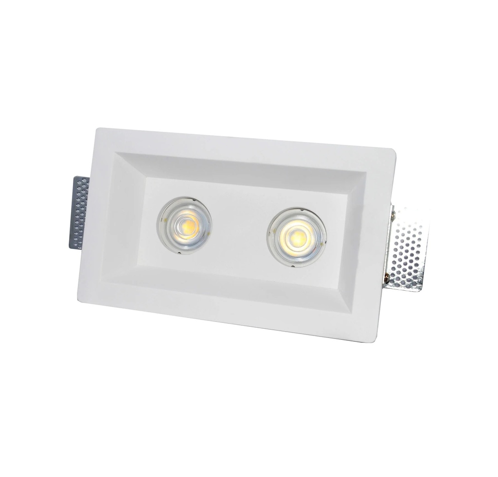 LAMPARA DE YESO PARA DOS GU10 SIN BOMBILLO COLOR BLANCO REF. LUX.MC-9223A / G1002 MARCA LUXOLAR