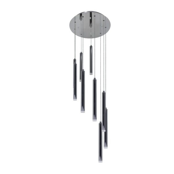 LAMPARA COLGANTE LE SCALA LED 15W 3000K 35 CM X 19 CM C/BOMB. CROMADO REF.LUX010SL MARCA LUXOR