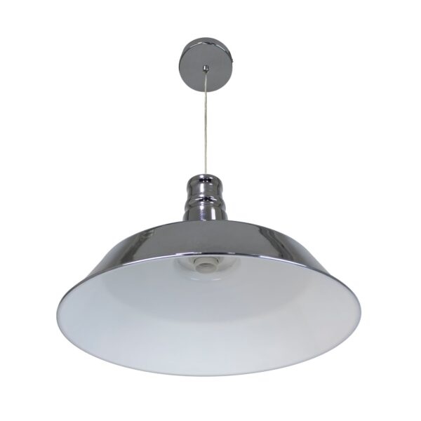 LAMPARA COLGANTE PIATTINO E27 40W 46 CM X 120 CM C/BOMB.CROMADO REF. LUX014SL MARCA LUXOR