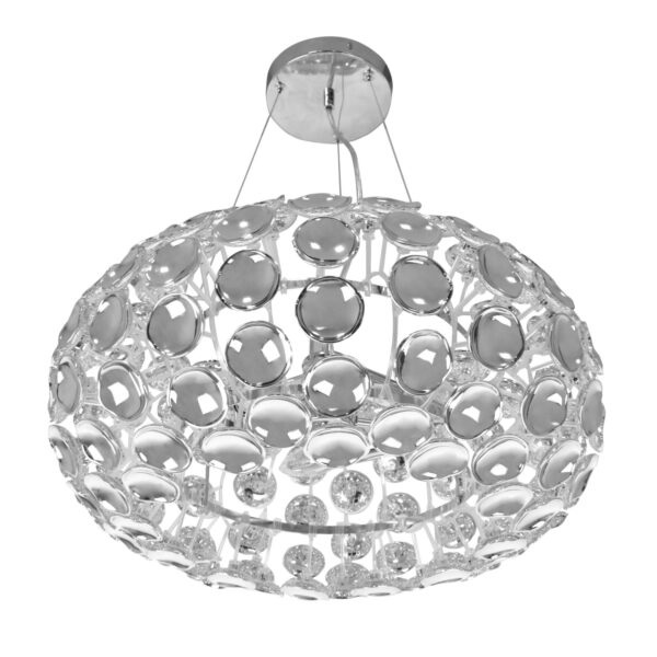 LAMPARA COLGANTE CRISTALLO 3 X 40W 56 CM X 56 CM COLOR GRIS REF.LUX015SL MARCA LUXOR