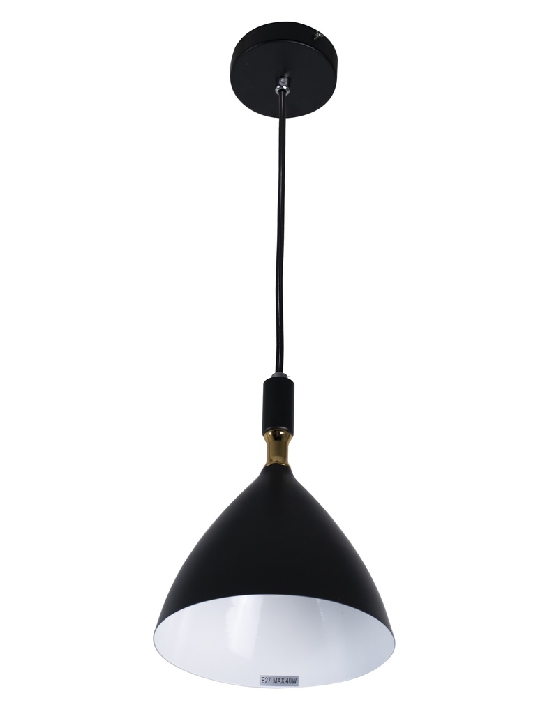 LAMPARA COLGANTE TAZZA NERA 45W 3000K 18 CM X 100 CM C/BOMB. NEGRO REF.LUX022SL MARCA LUXOR