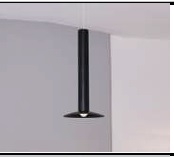 LAMPARA COLGANTE DE TECHO COB 4.5 W 3000 K CILIND. NEGRO MATE H 40 X 16CM REF. HAT-SP1-S2 BK LUXOLAR