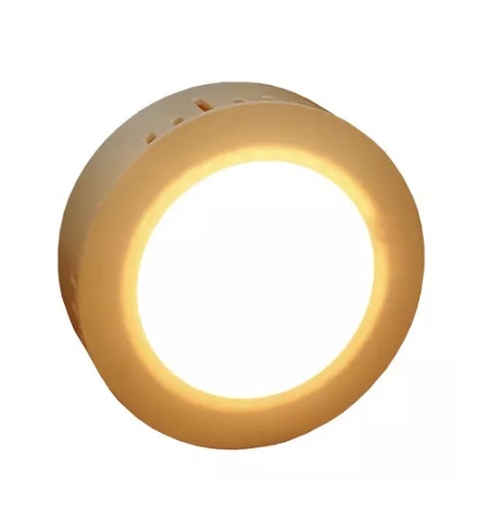 LAMPARA SUPERFICIAL LED REDONDA 6 W COLOR MADERA REF. S-MZ-PB120-R-6M LUZ DE ORO