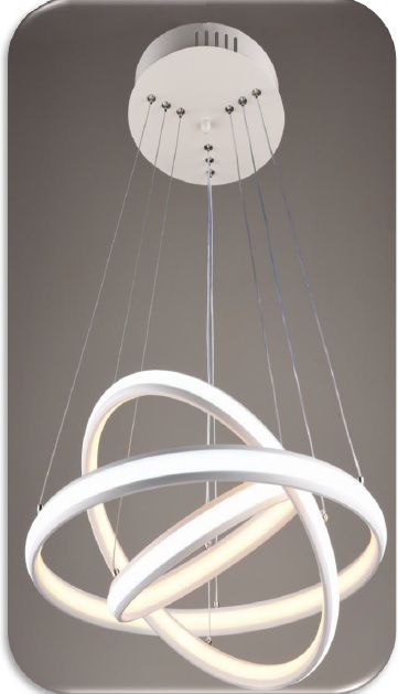 LAMPARA DE TECHO COLGANTE 2 LED MOD. ATOMO 2 X ( 18+25+31 W ) 3000 K + 6500 K CROMO MARCA MAXILUZ