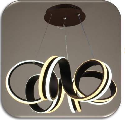 LAMPARA DE TECHO COLGANTE LED MOD. LAZOS 1 X ( 70 + 70 W ) 3000 K + 6500 K CROMO MARCA MAXILUZ