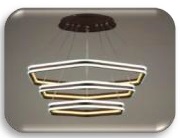 LAMPARA DE TECHO COLGANTE LED MOD. CAPAZO 2 X (18+24+30) 3000K-6500 K CROM/WG/SILICON MARCA MAXILUZ