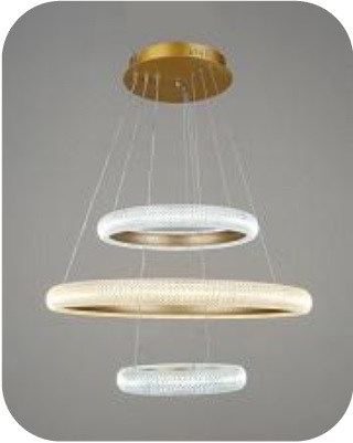 LAMPARA DE TECHO COLGANTE 3 L MOD. RING 1 X ( 14 + 19+ 32 W ) MARCA MAXILUZ