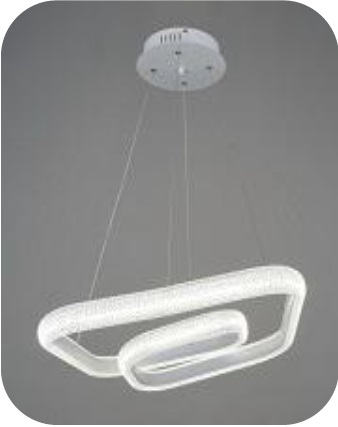 LAMPARA DE TECHO COLGANTE 2 L MOD. SAGRES 1 X ( 52 W ) SEMI CALIDA CROMO / SILICON MARCA MAXILUZ