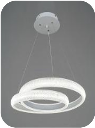 LAMPARA DE TECHO COLGANTE REDONDO 2 L LED MOD. EVELYN 2 X ( 50 W ) 3000 K-6500 MARCA MAXILUZ