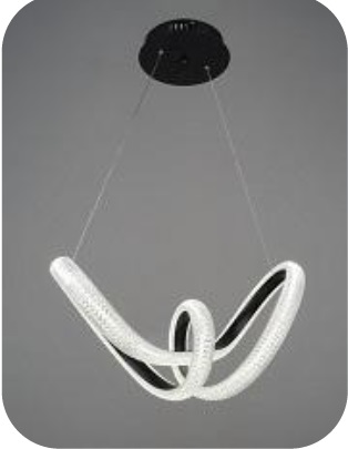 LAMPARA DE TECHO COLGANTE 2 L MOD. DANTE 1 X ( 45 W ) 3000 K + 6500 K CROMO / SILICON MARCA MAXILUZ