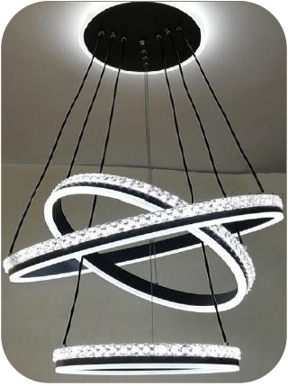 LAMPARA DE TECHO COLGANTE 3 L AROS LED MOD. ODESSA 1 X ( 322 W ) 6500 K MARCA MAXILUZ