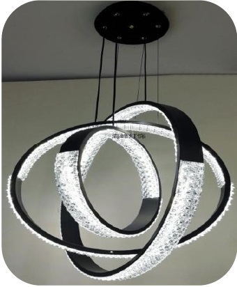 LAMPARA DE TECHO COLGANTE 3 L AROS LED MOD. HORZT PUZHI 1 X ( 144 W ) 6500 K MARCA MAXILUZ