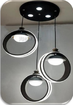 LAMPARA DE TECHO COLGANTE LED 3 AROS LUZ CENTRAL MOD. ELSA 1 X 144 W 4500 K - 6500 K MARCA MAXILUZ