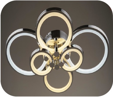 LAMPARA DE TECHO 2 L LED MOD. NEO 2 X ( 11+16+20 W ) 3000 K-6500 K METAL/CROMO/SILICON MARCA MAXILUZ