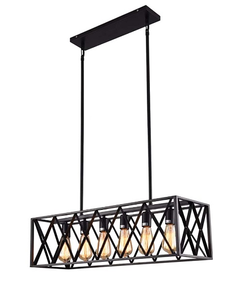 LAMPARA COLGANTE NEGRA 5 PUNTOS E27 COLOR NEGRA MARCA MIRREA