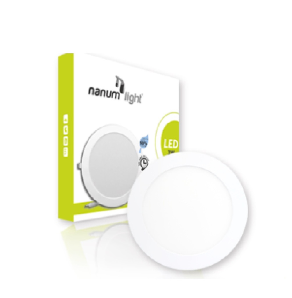 LAMPARA PANEL LED REDONDO P/EMP 12W 6500K REF. 8802020533559 MARCA NANUM LIGHT