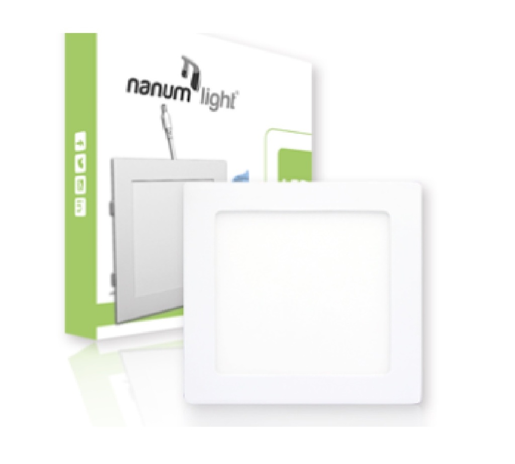 LAMPARA PANEL LED CUADRADO P/EMP 12W 6500K REF. 8802020535553 MARCA NANUM LIGHT