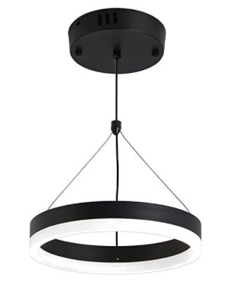 LAMPARA COLGANTE DE TECHO LED MINI 1 ARO 15 W 110V DIMEABLE COLOR NEGRO REF. X002UKDGVT MARCA OKYSAI