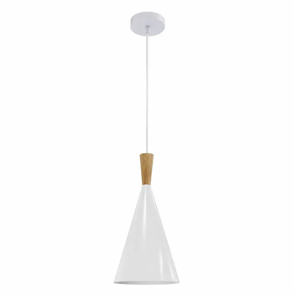 LAMPARA COLGANTE 60W E27 18,5 X 37 CM EINAR COLOR BLANCO - MADERA REF. 00108003 MARCA PIERROT