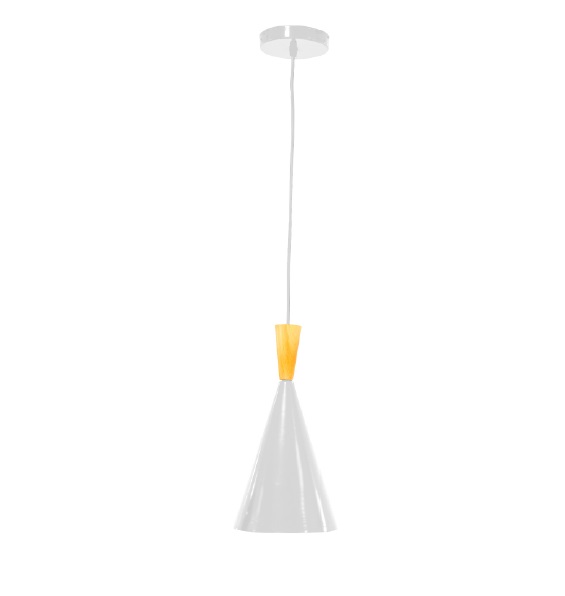 LAMPARA COLGANTE 60W E27 28.5 X 37 CM EINAR BLANCO BRILLANTE MADERA REF. 00108046 MARCA PIERROT