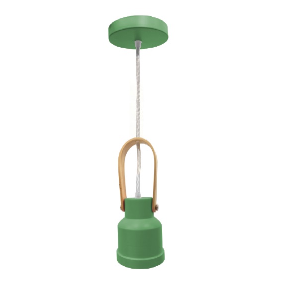 LAMPARA COLGANTE 60W E27 28 X 11.5 X 11.5 CM ATLI COLOR VERDE BLANCO REF. 00108078 MARCA PIERROT