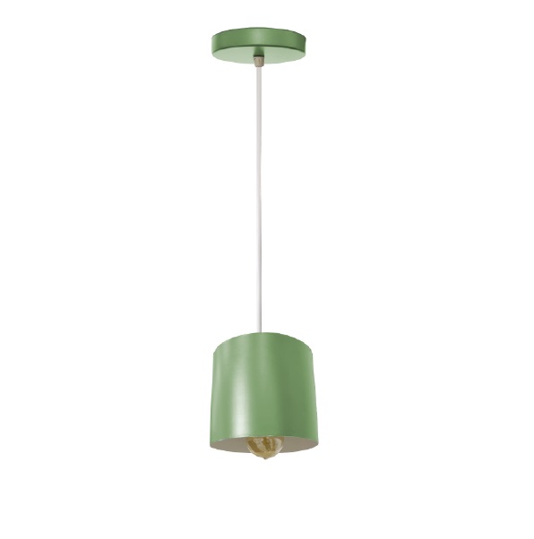LAMPARA COLGANTE 60W E27 11.5 X 12.5 X 12.5 CM LYNEA VERDE BLANCO REF. 00108110 MARCA PIERROT