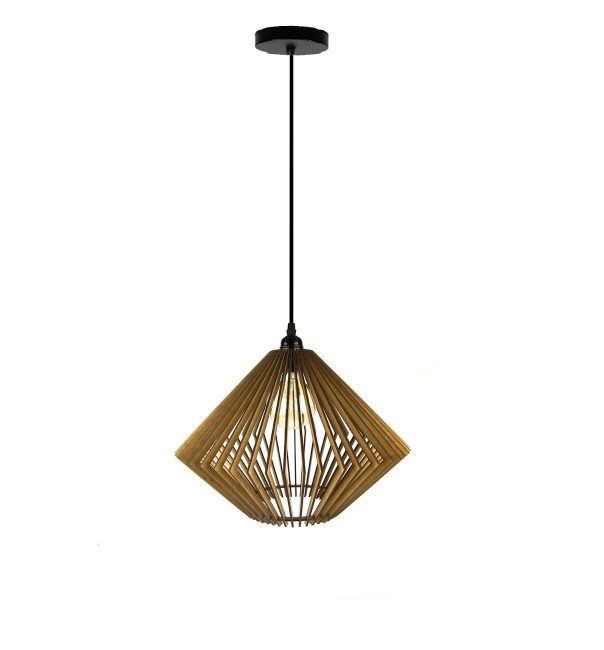 LAMPARA COLGANTE 60W E27 36,6 X 36,6 X 26 CM ARIEL WOOD COLOR MADERA REF. 00108301 MARCA PIERROT