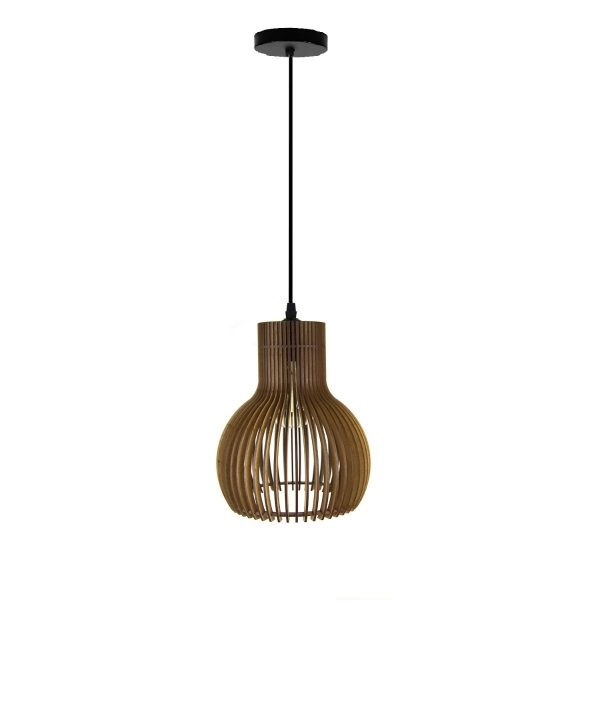 LAMPARA COLGANTE 60W E27 20,8 X 20,8 X 25 CM BOOZ WOOD COLOR MADERA REF. 00108302 MARCA PIERROT