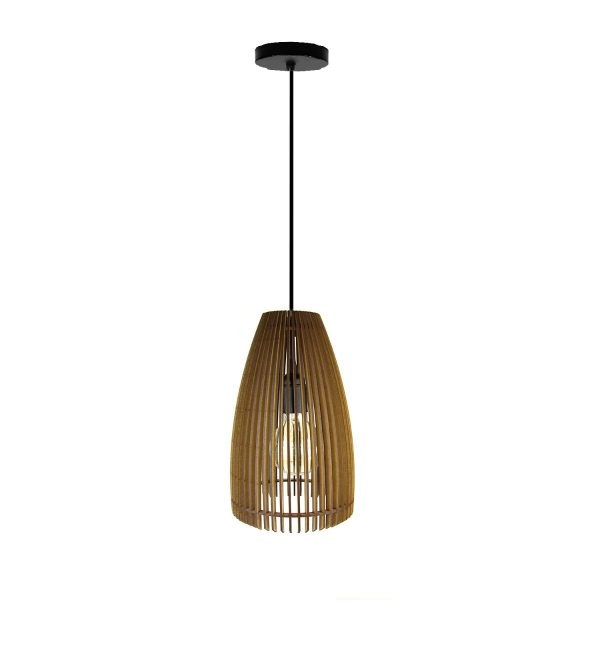 LAMPARA COLGANTE 60W E27 18 X 18 X 28 CM NAGAI WOOD COLOR MADERA REF. 00108306 MARCA PIERROT