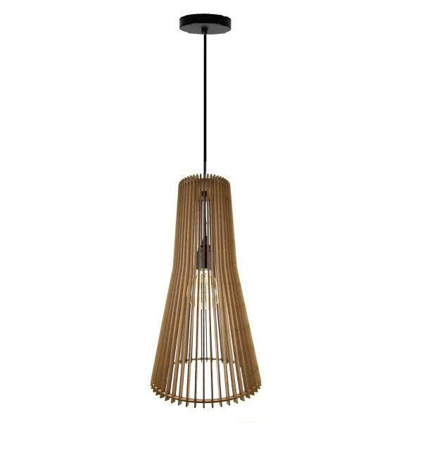 LAMPARA COLGANTE 60W E27 25 X 25 X 45 CM ELI WOOD COLOR MADERA REF. 00108338 MARCA PIERROT