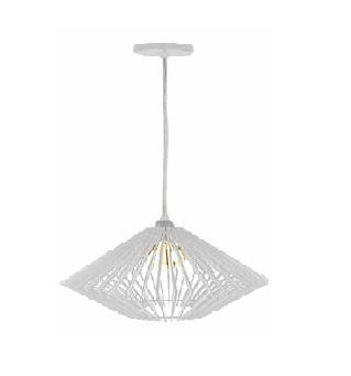 LAMPARA COLGANTE 60W E27 36.6 X 36.6 X 26 CM ARIEL WOOD COLOR BLANCO REF. 00108343 MARCA PIERROT