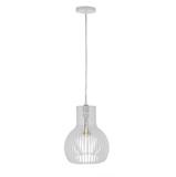 LAMPARA COLGANTE 60W E27 20,8 X 20,8 X 25 CM BOOZ WOOD COLOR BLANCO REF. 00108344 MARCA PIERROT