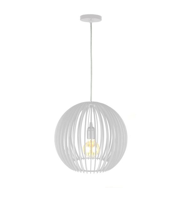 LAMPARA COLGANTE 60W E27 33,5 X 33,5 X 30 CM CAIN WOOD COLOR BLANCO REF. 00108346 MARCA PIERROT