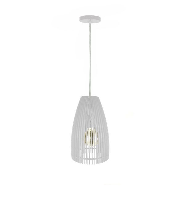 LAMPARA COLGANTE 60W E27 18 X 18 X 28 CM NAGAI WOOD COLOR BLANCO REF. 00108348 MARCA PIERROT