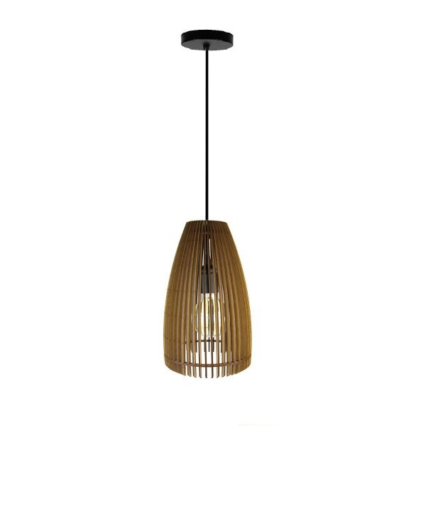 LAMPARA COLGANTE 60W E27 18 X 18 X 30 CM NAGAI WOOD COLOR NEGRO REF. 00108360 MARCA PIERROT