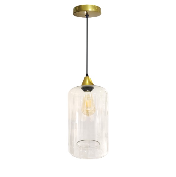 LAMPARA COLGANTE 60W E27 36 X 18 X 18 CM ESME DORADO REF. 00108403 MARCA PIERROT