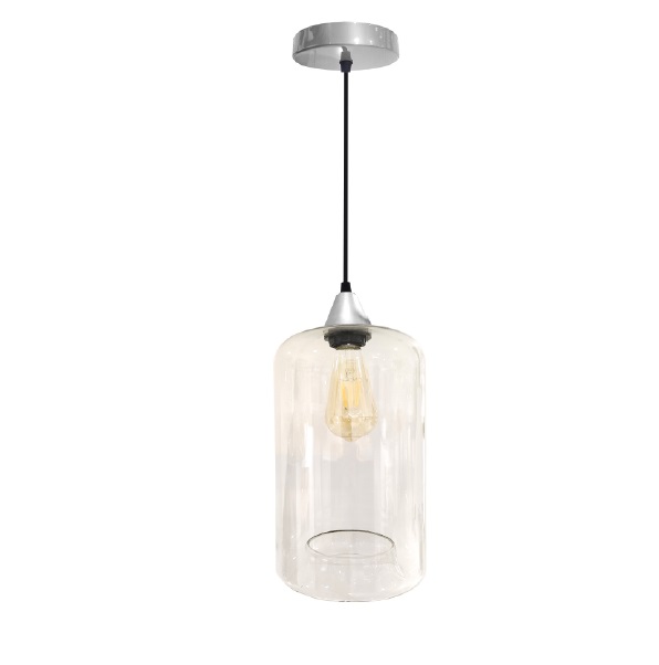 LAMPARA COLGANTE 60W E27 36 X 18 X 18 CM ESME PLATA REF. 00108404 MARCA PIERROT