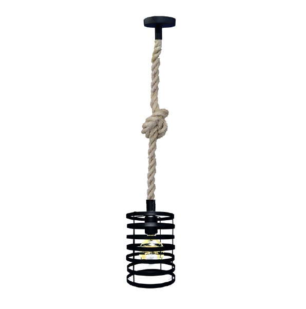 LAMPARA COLGANTE 60W E27 25 X 15CM TRENA NEGRO REF. 00110078 MARCA PIERROT
