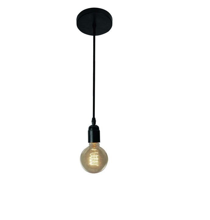 LAMPARA COLGANTE/ SOCATE 60W E27 3,8 X 3,8 X 100 CM GLOBE NEGRO SIN BOMB. REF.00110091 MARCA PIERROT
